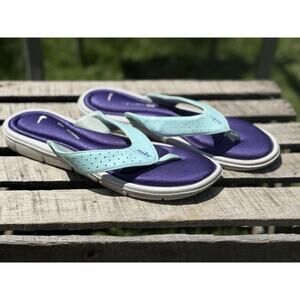Nike Sandals Womens 11 Flip Flop Purple & Blue Slip On Casual 354925-453 Comfort